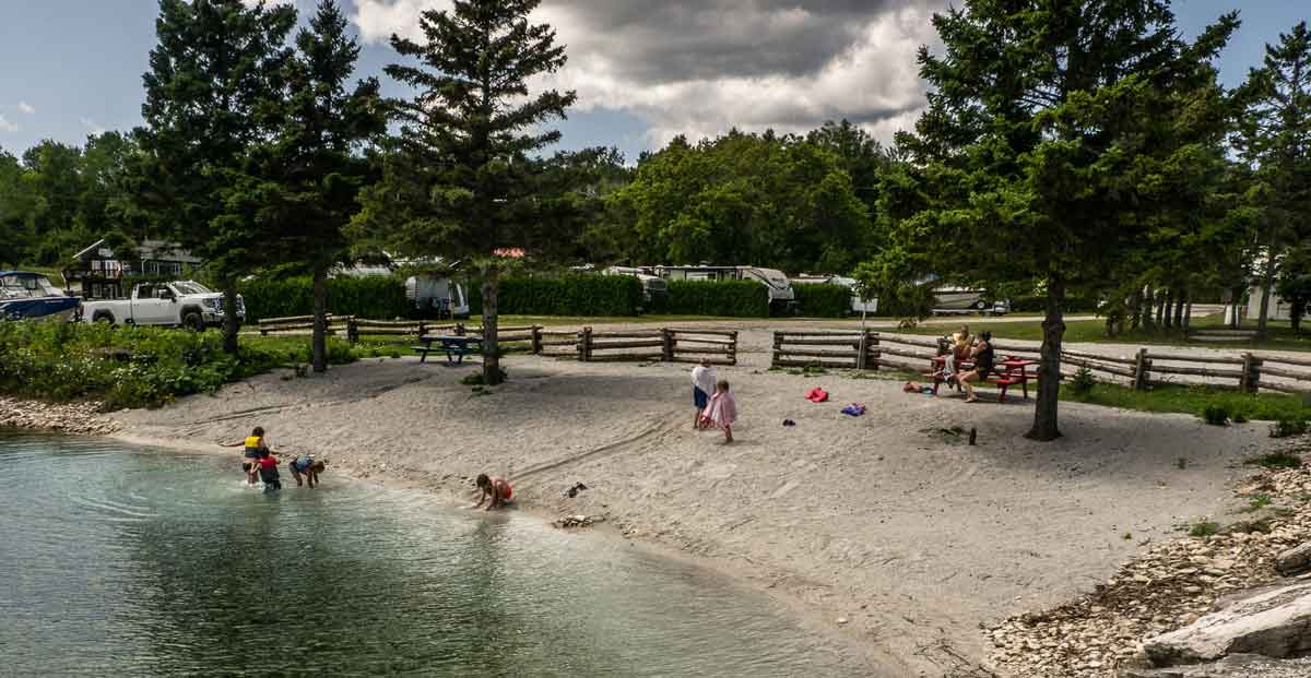 Meldrum Bay boasts a gorgeous new beach to go along with the updated campground.