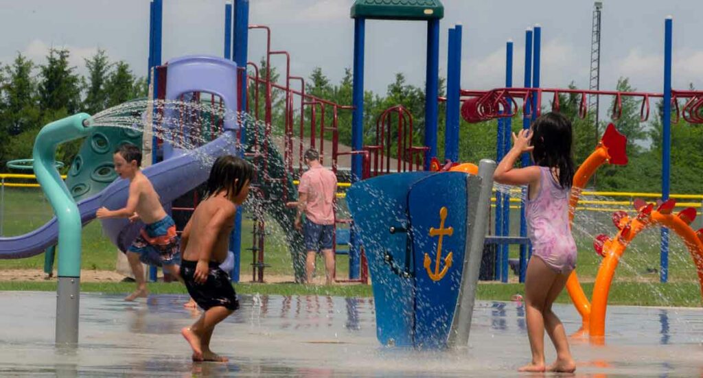 The splash pad located at Low Island Park is fun for all ages.