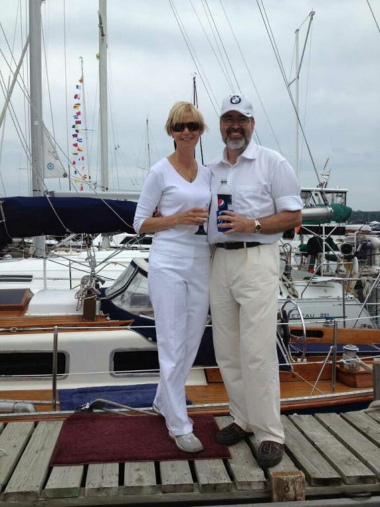 Becky Midlebrook is the current Vice Commodore and Paul Middlebrook is a past Commodore of the Georgian Bay Yacht Club in Owen Sound. They spend summers aboard their cruiser ‘Nyala’ in the North Channel. Photo by Isobel Harry.