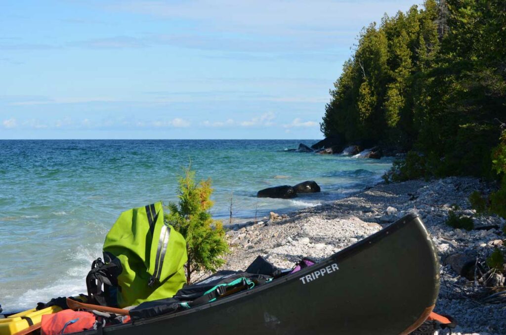 A stop at a tiny beach on Manitoulin’s rugged Lake Huron shoreline. Photo by Warren Schlote